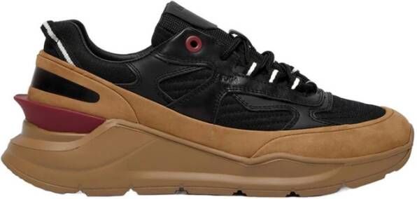 D.a.t.e. Innovatieve en Elegante Zwarte en Beige Sneakers Black Heren