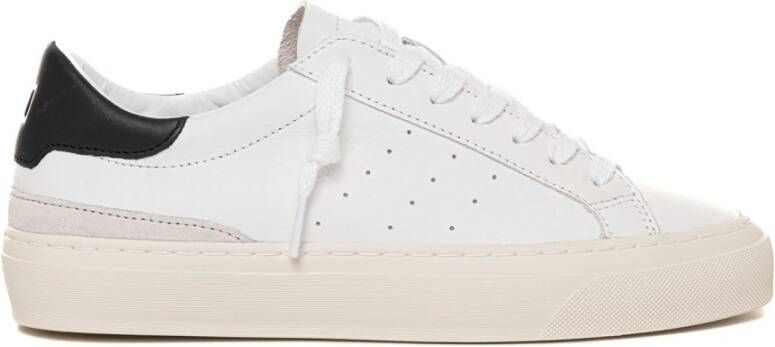 D.a.t.e. Kalfssneakers met veters en contrastdetails White Dames