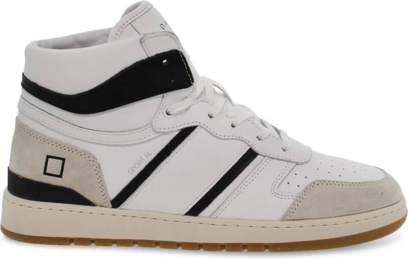 D.a.t.e. Leren en suède sneakers wit en zwart hoge kwaliteit White Heren