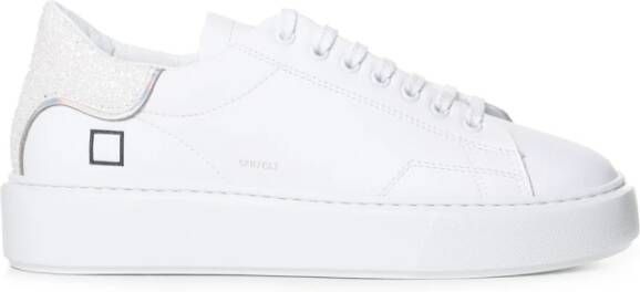 D.a.t.e. Leren Lage Glitter Sneakers White Dames