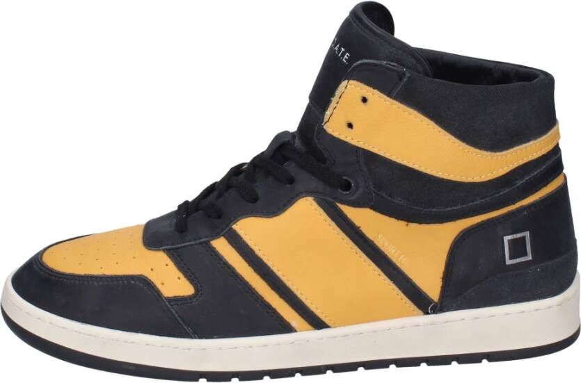 D.a.t.e. Leren Night Sneakers voor Mannen Yellow Heren