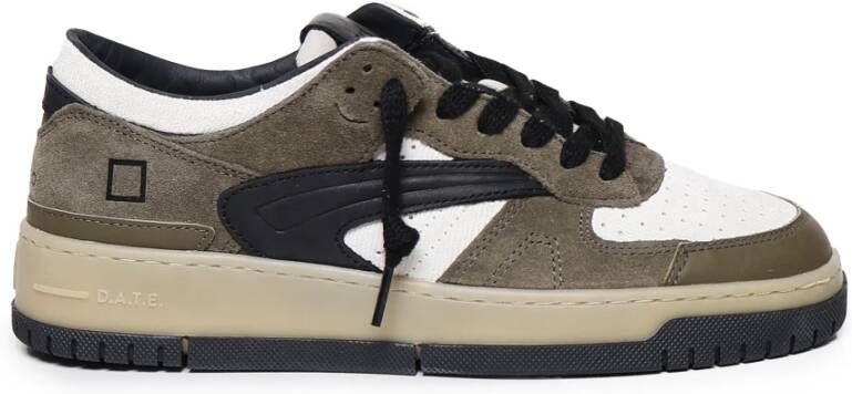 D.a.t.e. Leren sneakers met rubberen zool Army Green Heren