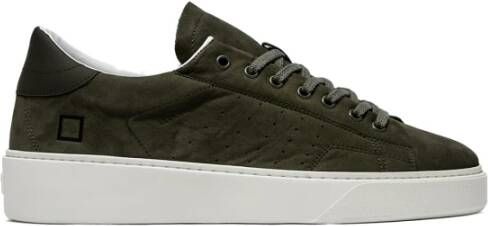 D.a.t.e. Militair Groene Nubuck Lage Sneakers Groen Heren