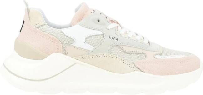 D.a.t.e. Roze en beige canvas sneaker Multicolor Dames