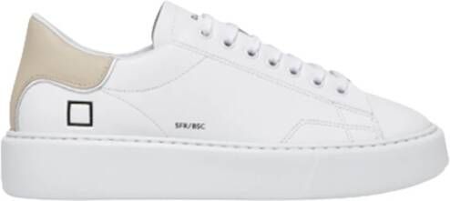 D.a.t.e. Sfera Basic Wit en Beige Sneakers White Dames