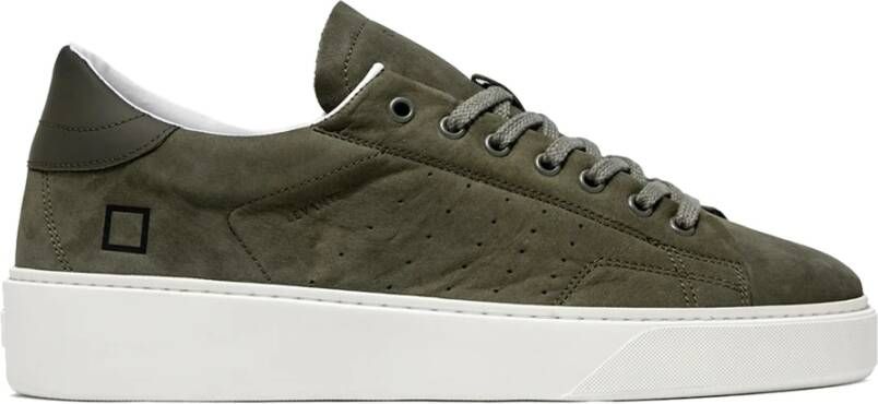 D.a.t.e. Militair Groene Nubuck Lage Sneakers Groen Heren