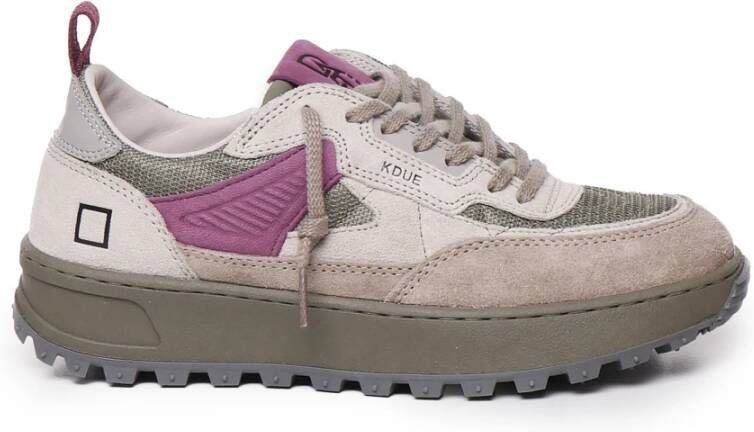 D.a.t.e. Sneakers met dikke zool en suède bovendetails in taupe paars Multicolor Dames