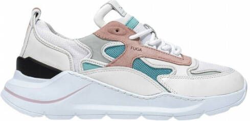 D.a.t.e. Witte Hardloopsneaker met Roze Suède Fuga 2.0 White Dames