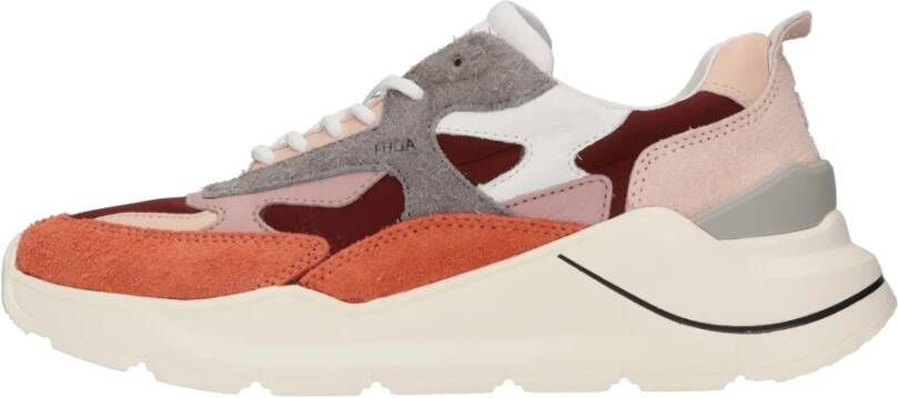 D.a.t.e. Multikleur Sneakers met Roze Grijs en Zalm Details Meerkleurig Dames