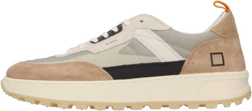 D.a.t.e. Beige Sneakers met Zwarte Leren Details Beige Heren