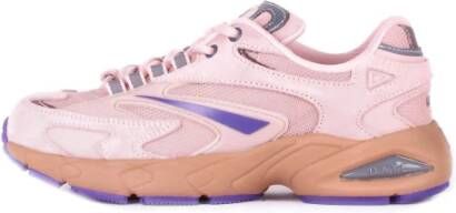 D.a.t.e. Roze Mesh en Suède Sneaker met Contrasterende Details Pink Dames