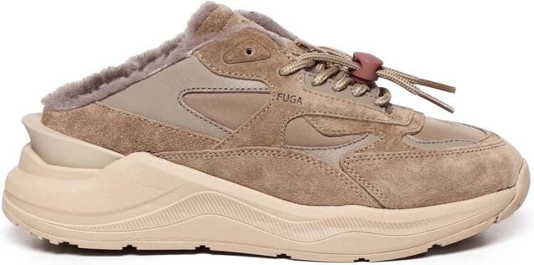 D.a.t.e. Sneakers van mesh en suède sabotstijl Beige Dames