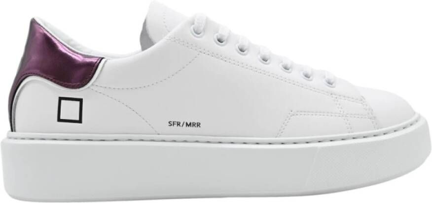 D.a.t.e. Spiegel Wit Paarse Sneakers White Dames