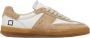 D.a.t.e. Sportieve Leren Sneakers Patchwork Design Beige Dames - Thumbnail 1