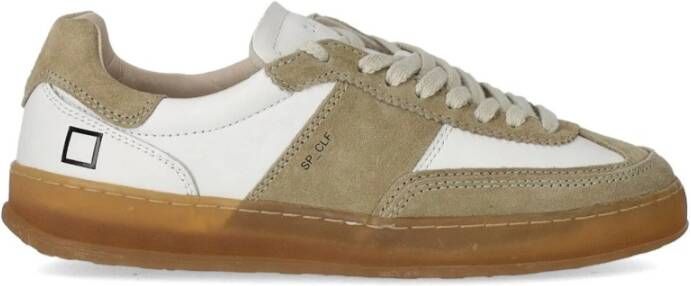 D.A.T.E Low-Top Sneakers . SPORTY CALF WEISS BEIGE SNEAKER in wit