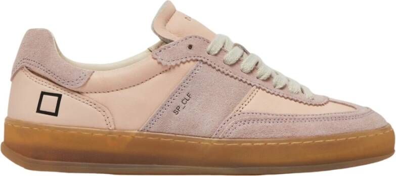 D.a.t.e. Sporty Low Leren Sneakers Patchwork Beige Dames