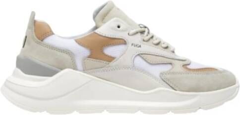 D.a.t.e. Witte Sneakers met Beige Leren Details Multicolor Heren