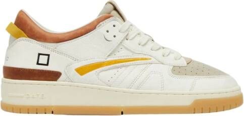 D.a.t.e. Geperforeerde Sneakers met Beige Leren Patch Beige Heren