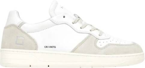 D.a.t.e. Witte Suède Sneakers Geperforeerde Details White Heren