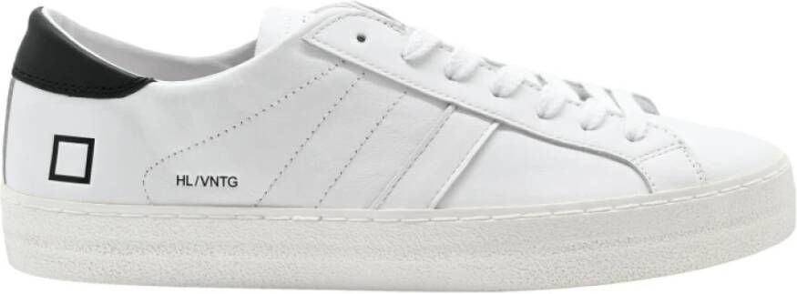 D.a.t.e. Vintage Calf Sneakers Wit Zwart White Heren