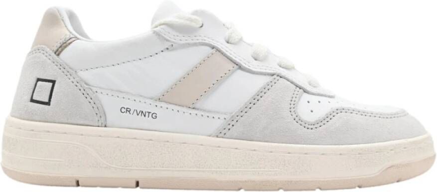 D.a.t.e. Vintage Court Sneakers in wit kalf White Dames