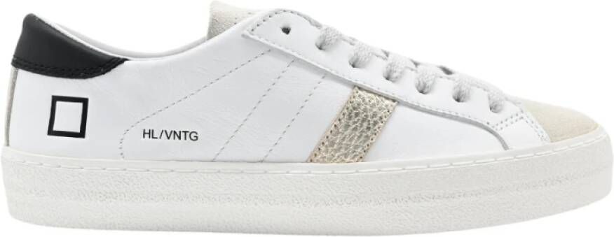 D.a.t.e. Vintage Lage Top Sneakers Wit Platina White Dames