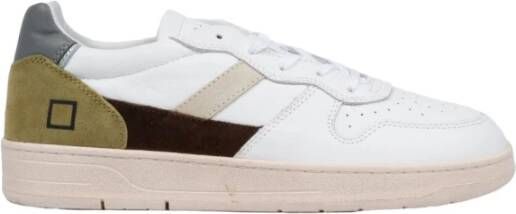 D.a.t.e. Vintage Wit en Blauw Court Sneakers White Heren