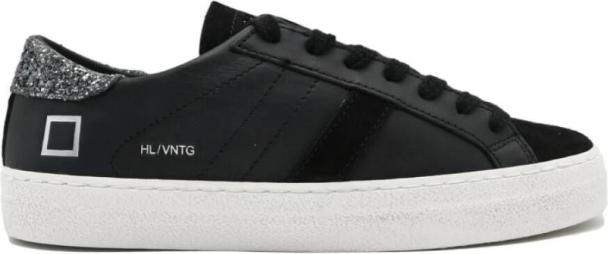 D.a.t.e. Vintage Zwarte Lage Sneakers Black Dames