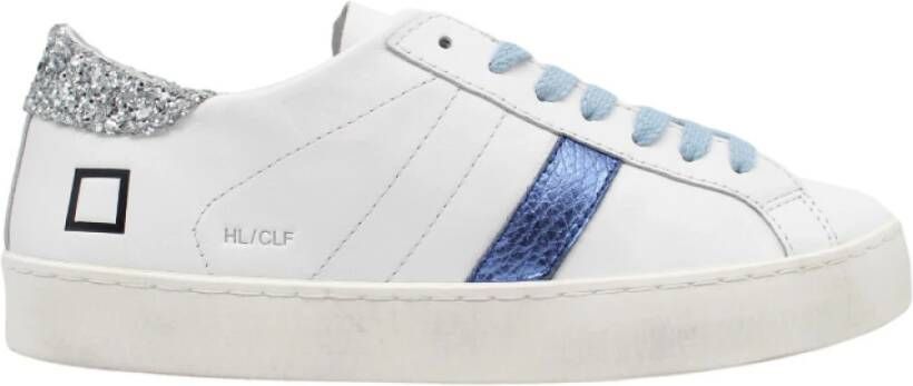 D.a.t.e. Wit Blauw Lage Kalf Sneakers White Dames