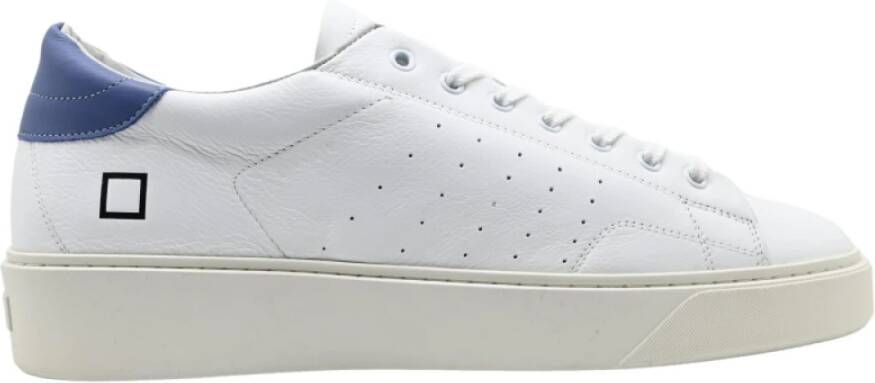 D.a.t.e. Wit Blauwe Sneakers Levante Kalf White Heren