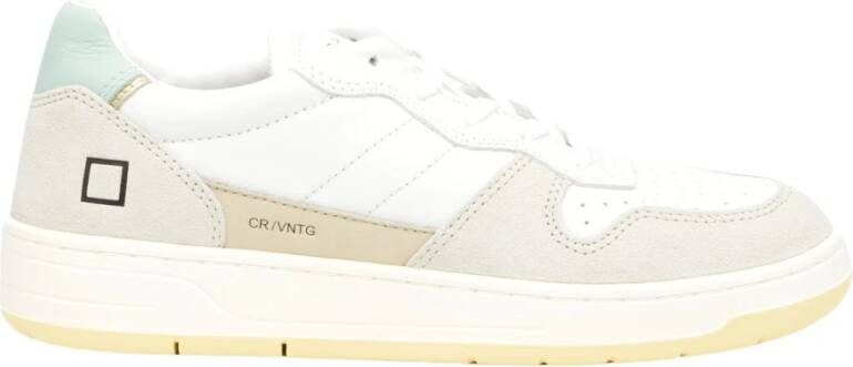 D.a.t.e. Wit leren en beige suède sneakers White Dames