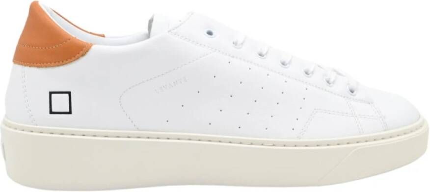 D.a.t.e. Wit-Oranje Sneakers Levante Kalf White Heren