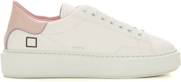 D.a.t.e. Wit-Roze Sfera Patent Leren Sneakers met Veters Wit Dames