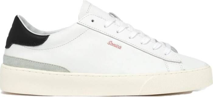 D.a.t.e. Wit-Zwarte Sonic Kalf Herenschoenen White Heren