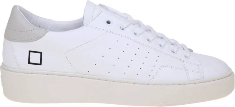 D.a.t.e. Wit Grijs Leren Sneakers Ronde Neus White Heren