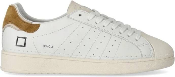 D.a.t.e. Witte Bruine Sneaker met Suède Inzet White Heren