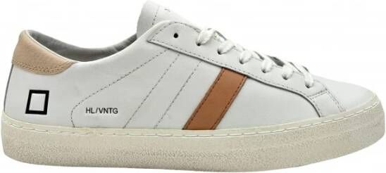 D.a.t.e. Witte en blush leren sneakers White Heren