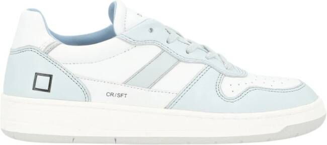 D.a.t.e. Witte en Hemelsblauwe Leren Sneaker Multicolor Dames