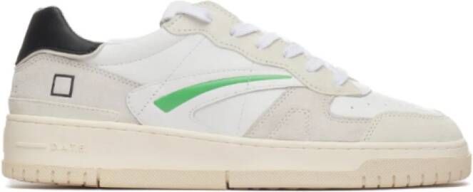 D.a.t.e. Witte Leren en Suède Lage Sneakers Multicolor Heren