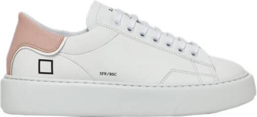 D.a.t.e. Witte leren lage sneakers White Dames