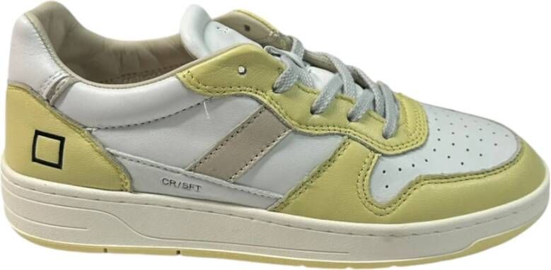 D.a.t.e. Witte leren sneaker met logo Multicolor Dames