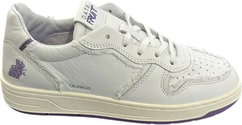 D.a.t.e. Witte leren sneaker met logo White Dames