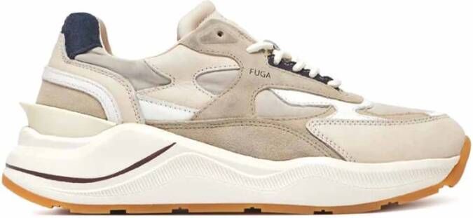 D.a.t.e. Gewaxte Sneakers voor Stijlvol Schoeisel Beige