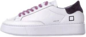 D.a.t.e. Witte Leren Sneakers Logo Zijkant White Dames