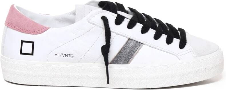 D.a.t.e. Witte Leren Sneakers met Gebarsten Details White Dames