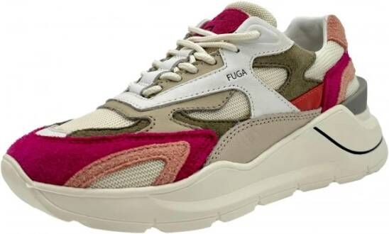 D.a.t.e. Witte Leren Sneakers met Gekleurde Details Multicolor Heren