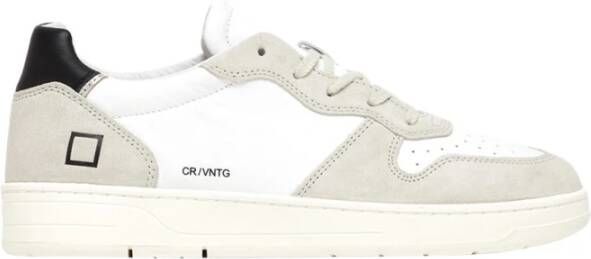 D.a.t.e. Witte leren sneakers met geperforeerde neus Multicolor Heren