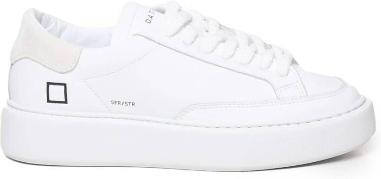 D.a.t.e. Witte Leren Sneakers met Logo Detail White Dames