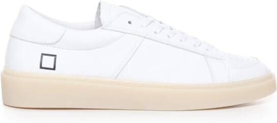 D.a.t.e. Witte Leren Sneakers met Logo Tab White Heren