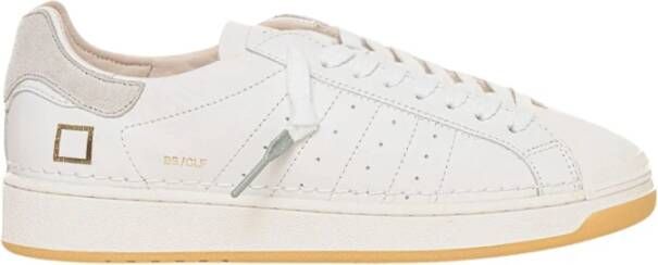 D.a.t.e. Witte Leren Sneakers Veters Rubberen Zool White Heren